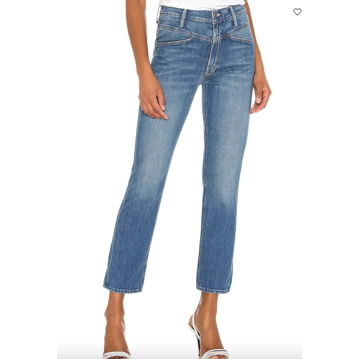 Mother The Dazzler Yoke Front Ankle Wander Dust Wash Jeans Size 26